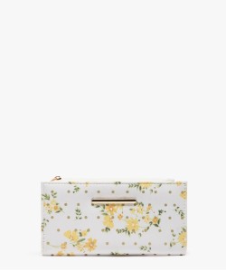 Portefeuille compact à double volet imprimé fleuri